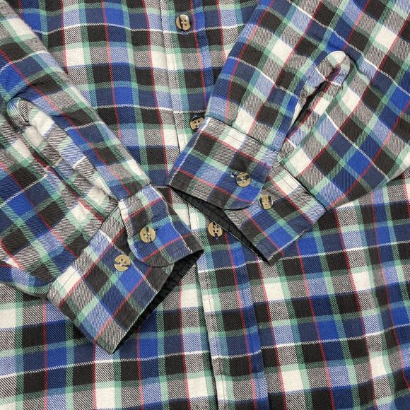 Vintage Flannel Jacket Mens Large Blue Plaid Quilted Shacket Bay Area Traders - Picture 9 of 13